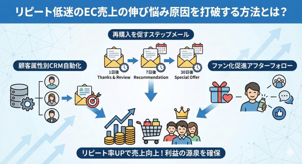 リピート低迷のEC売上の伸び悩み原因を打破する方法とは？