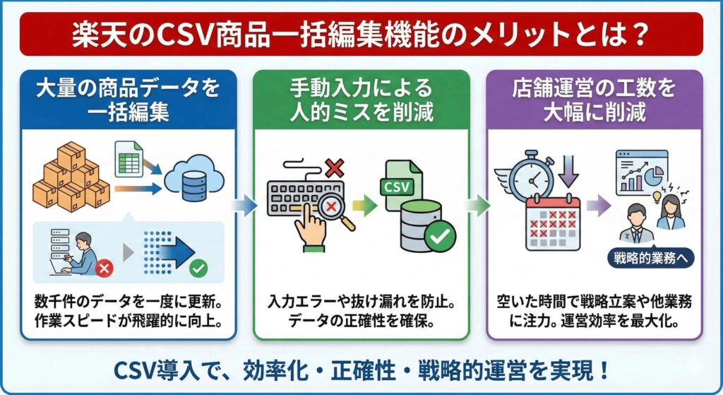 楽天のCSV商品一括編集機能のメリットとは?