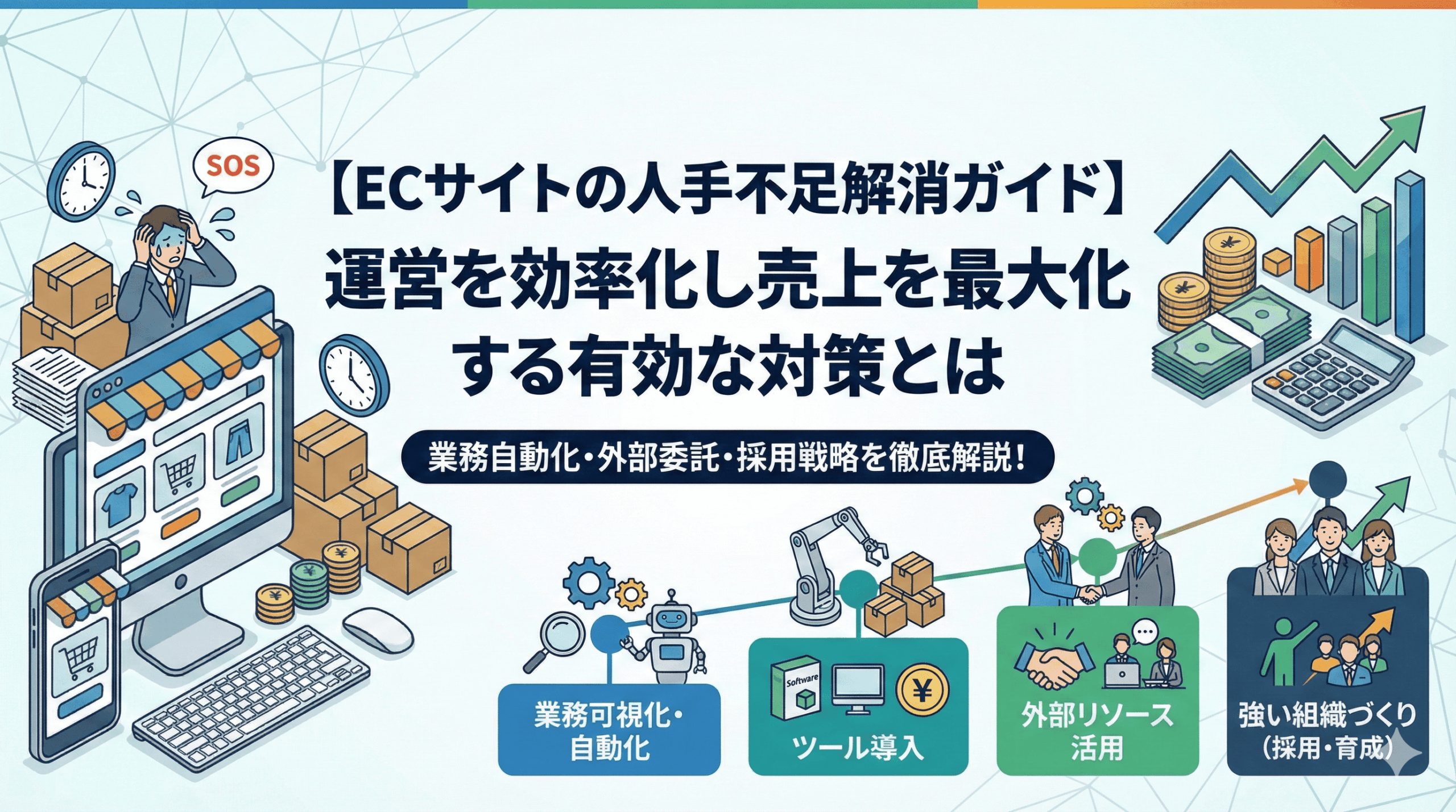 【ECサイトの人手不足解消ガイド】運営を効率化し売上を最大化する有効な対策とは
