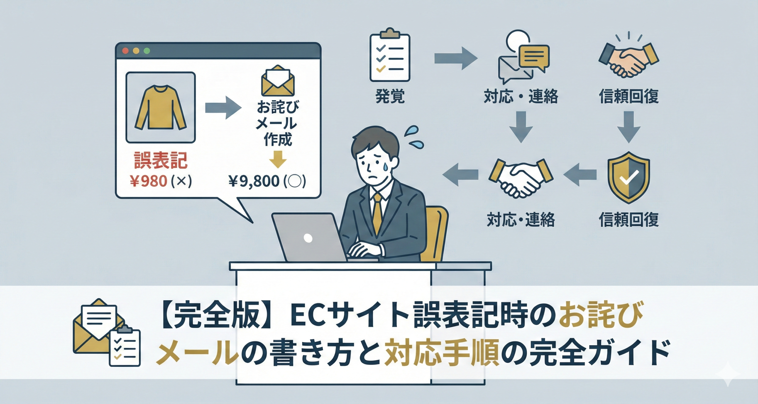 【完全版】ECサイト誤表記時のお詫びメールの書き方と対応手順の完全ガイド