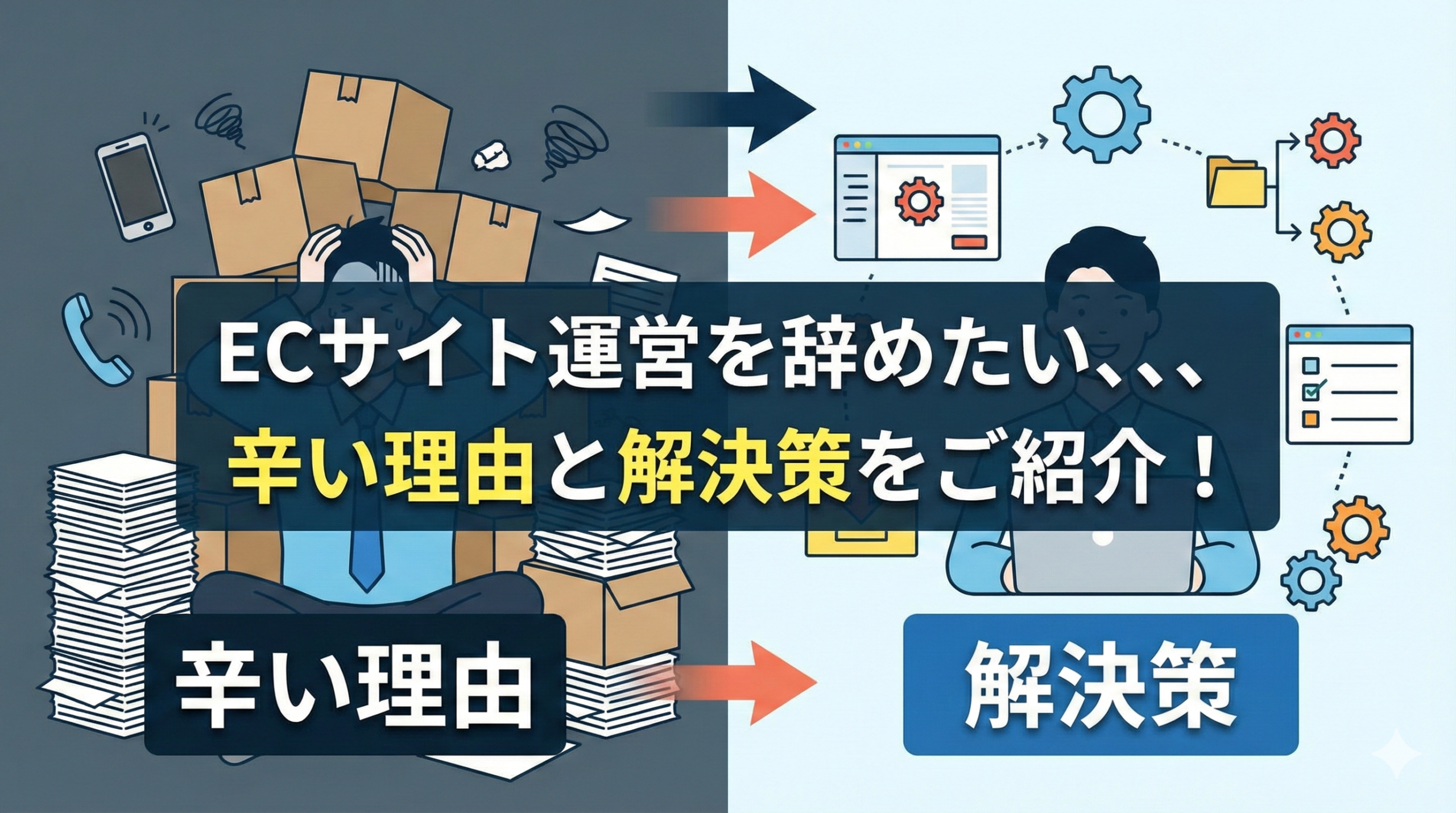 ECサイト運営を辞めたい、、、辛い理由と解決策をご紹介！