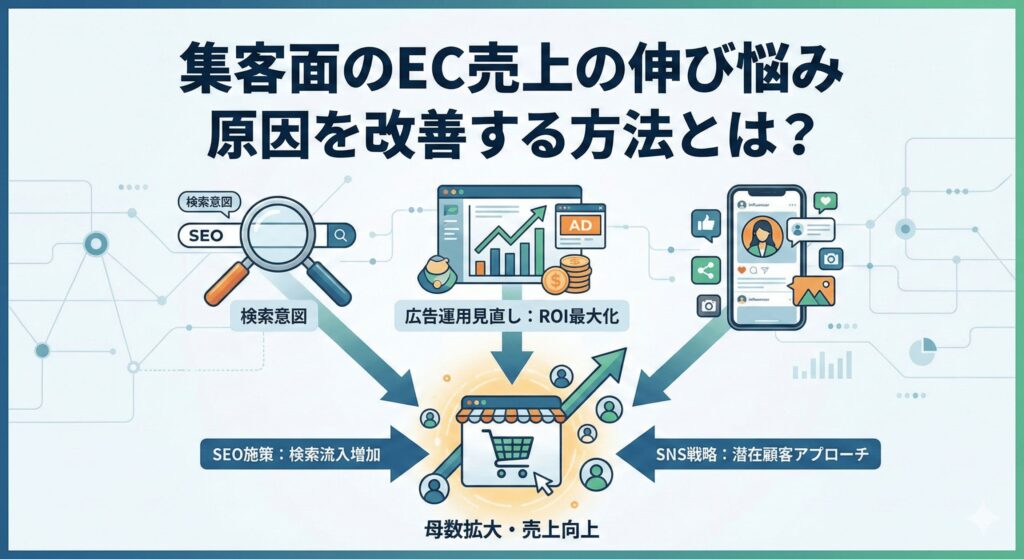 集客面のEC売上の伸び悩み原因を改善する方法とは？