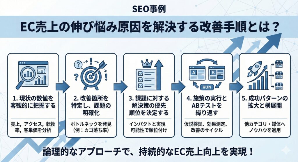 EC売上の伸び悩み原因を解決する5つのステップ
