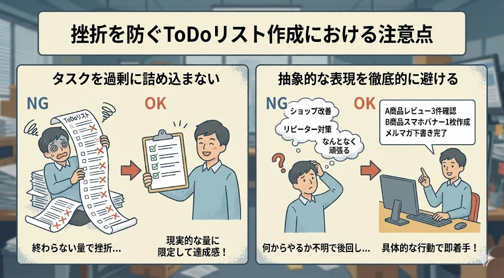 挫折を防ぐToDoリスト作成における注意点