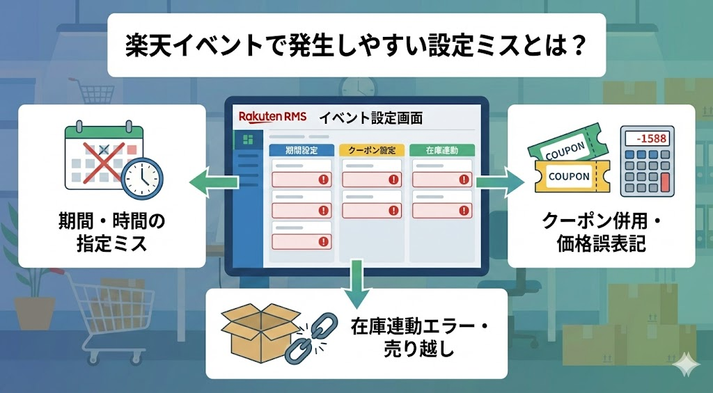 楽天イベントで発生しやすい設定ミスとは？