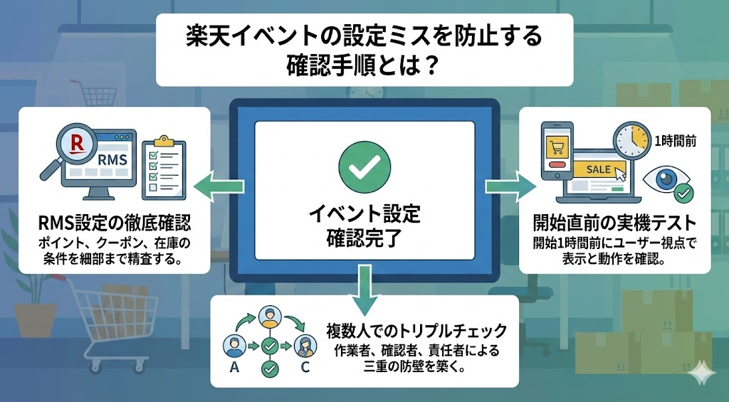 楽天イベントの設定ミスを防止する確認手順とは?