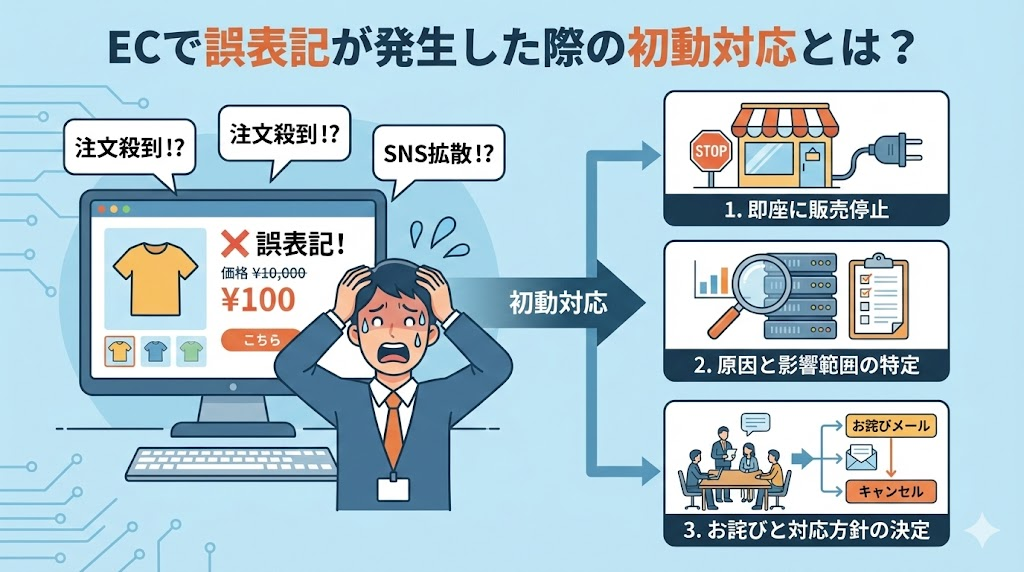 ECで誤表記が発生した際の初動対応とは？