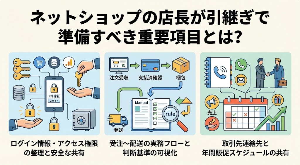 ネットショップの店長が引継ぎで準備すべき重要項目とは?