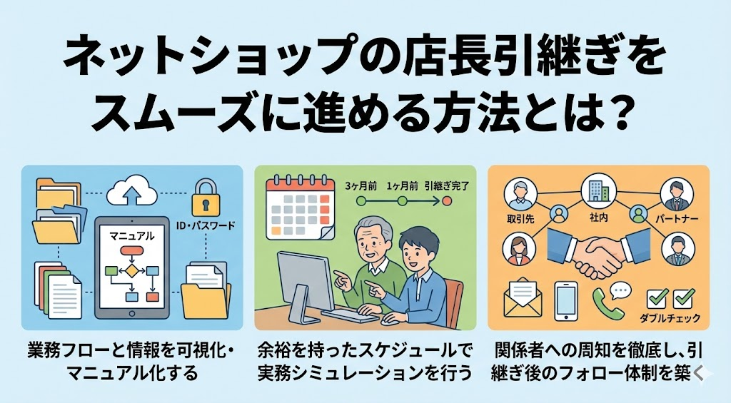 ネットショップの店長引継ぎをスムーズに進める方法とは?
