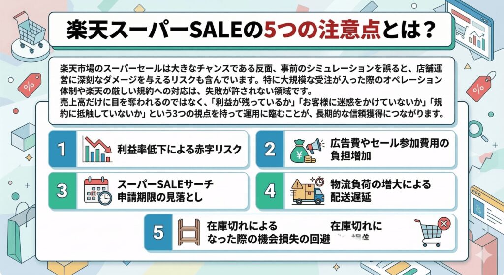 楽天スーパーSALEの5つの注意点とは?