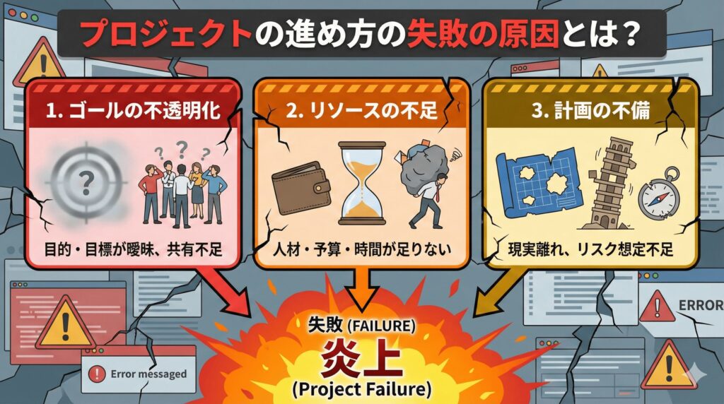 プロジェクトの進め方の失敗の原因とは？