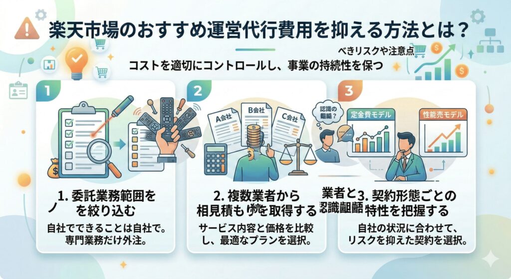 楽天市場のおすすめ運営代行費用を抑える方法とは?