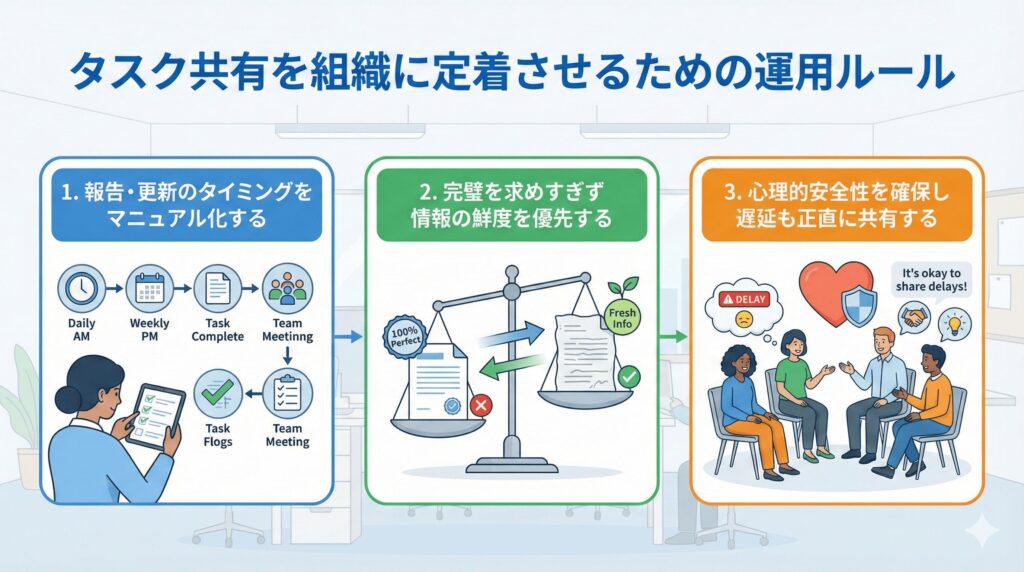 タスク共有を組織に定着させるための運用ルールとは？