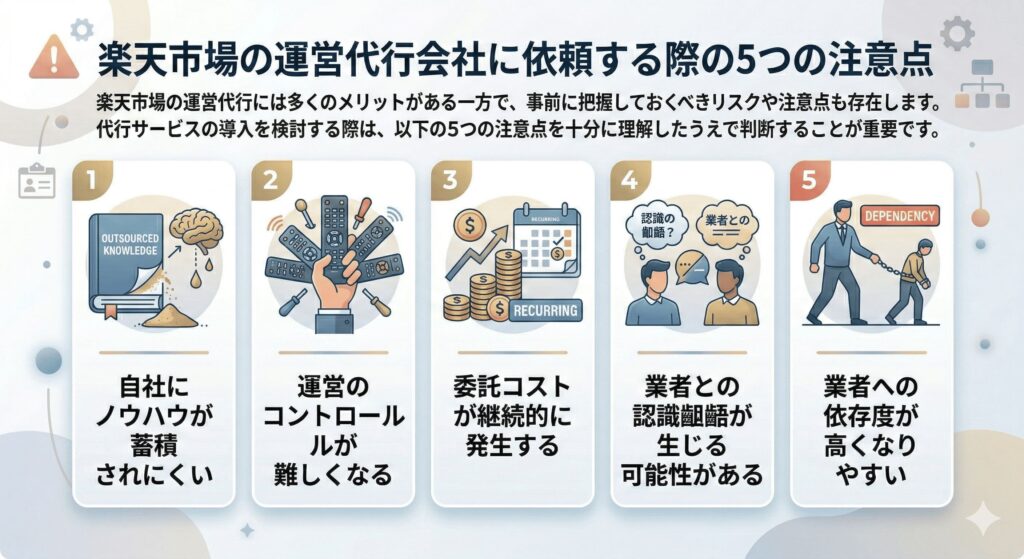 楽天市場の運営代行会社に依頼する際の5つの注意点