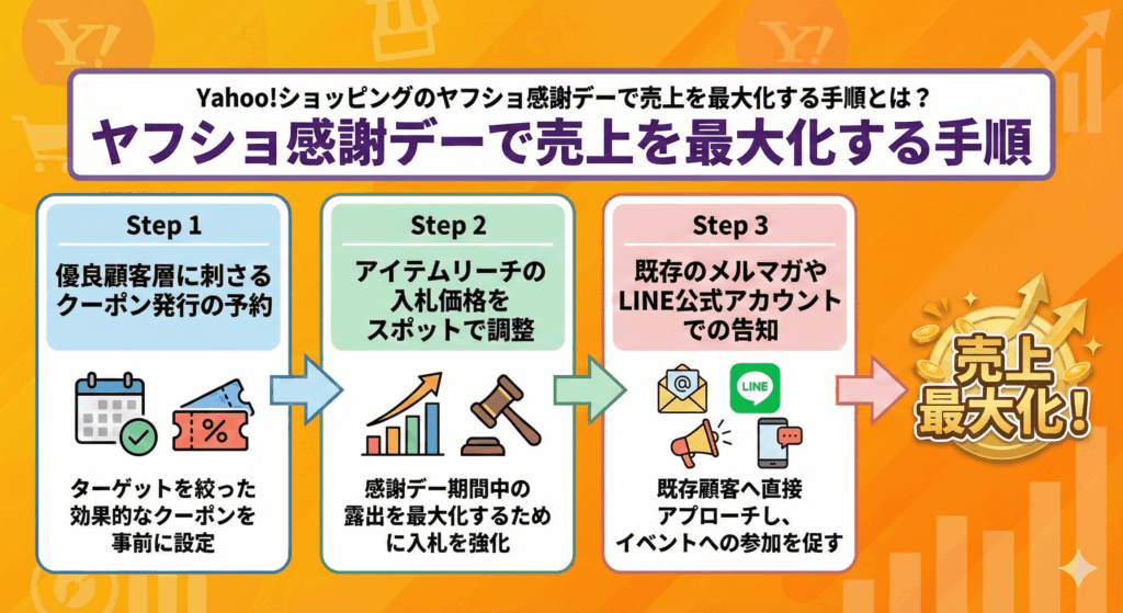 Yahoo!ショッピングのヤフショ感謝デーで売上を最大化する手順とは？
