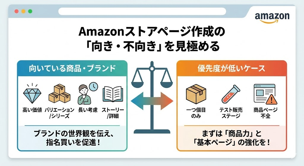 Amazonストアページ作成の「向き・不向き」を見極める