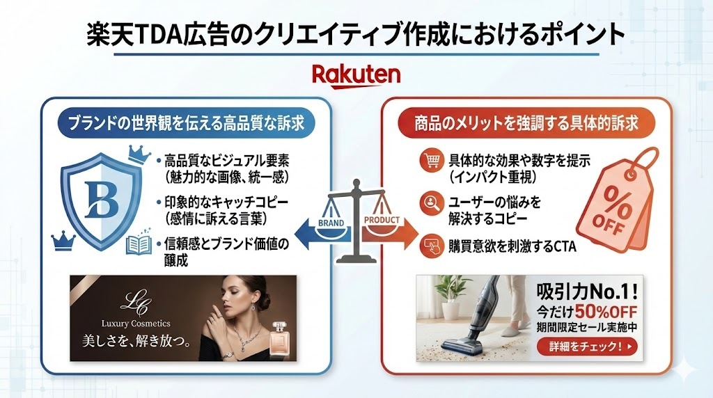 楽天TDA広告のクリエイティブ作成におけるポイント