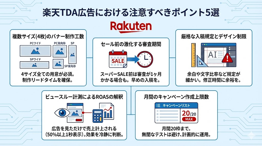 楽天TDA広告における注意すべきポイント5選