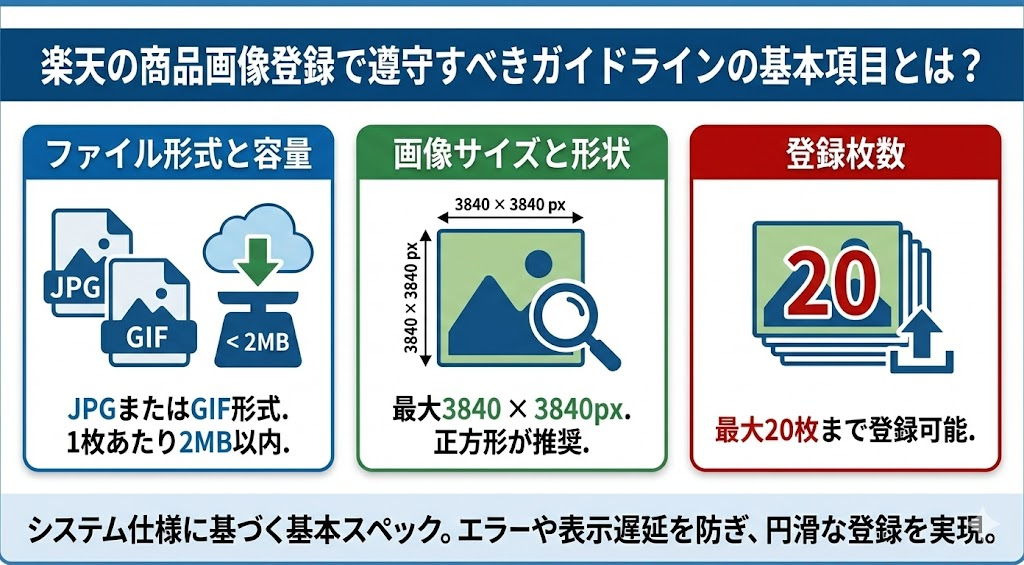 楽天の商品画像登録で遵守すべきガイドラインの基本項目とは？