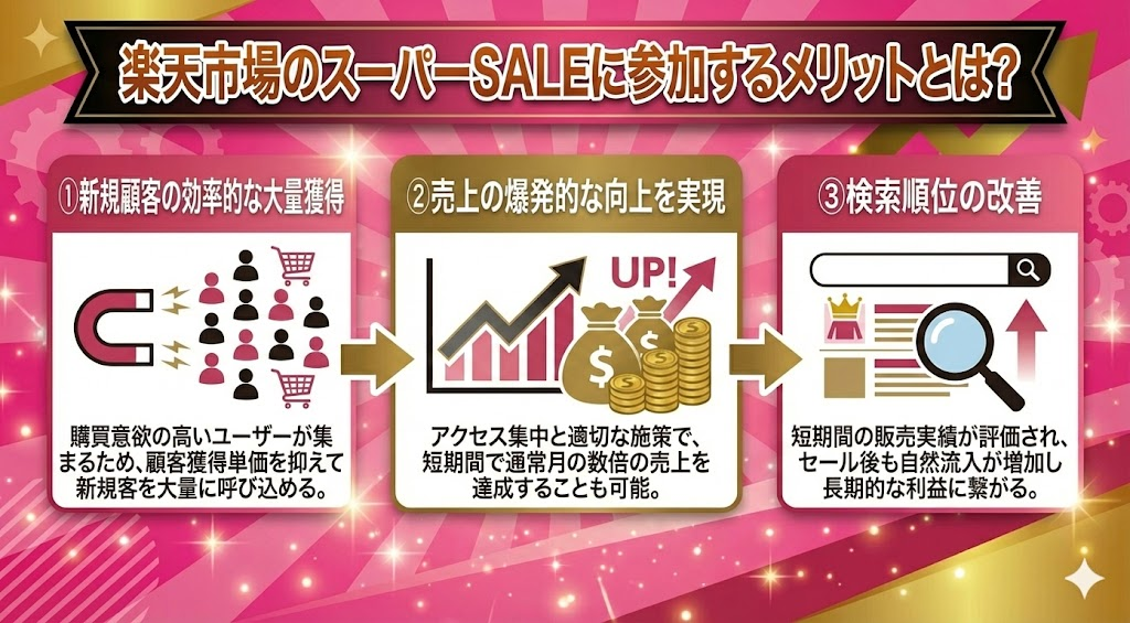 楽天市場のスーパーSALEに参加するメリットとは?