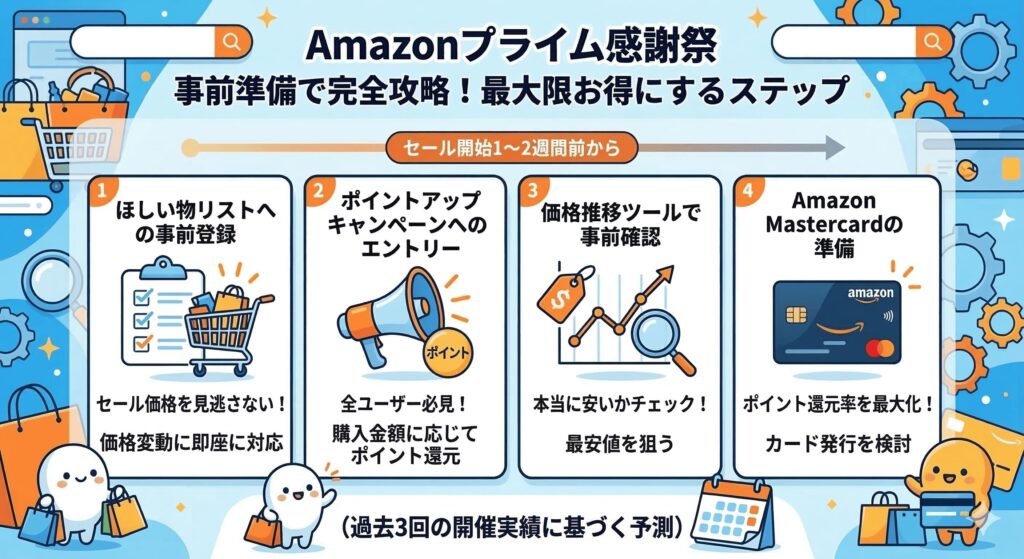 Amazonプライム感謝祭でお得に買い物をするためにいつから何を準備すべきか？