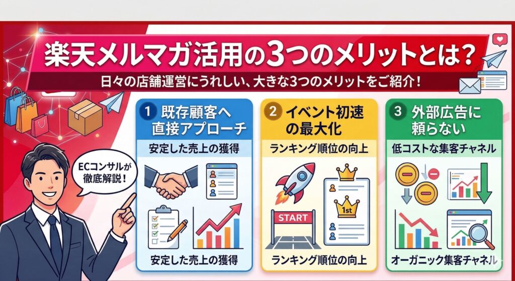 楽天メルマガ活用の3つのメリットとは？