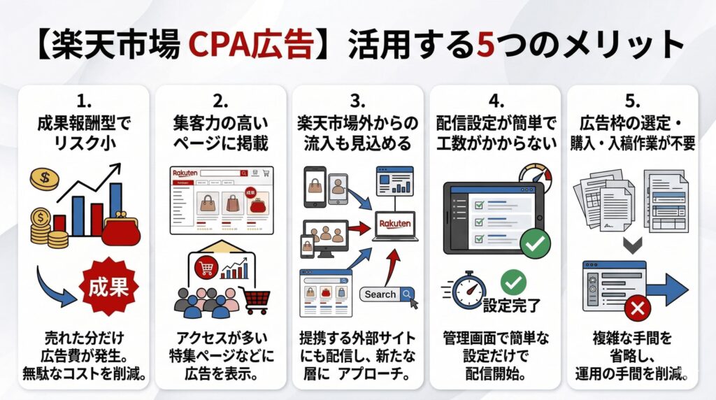 楽天市場でCPA広告を活用することで得られる5つのメリットとは？