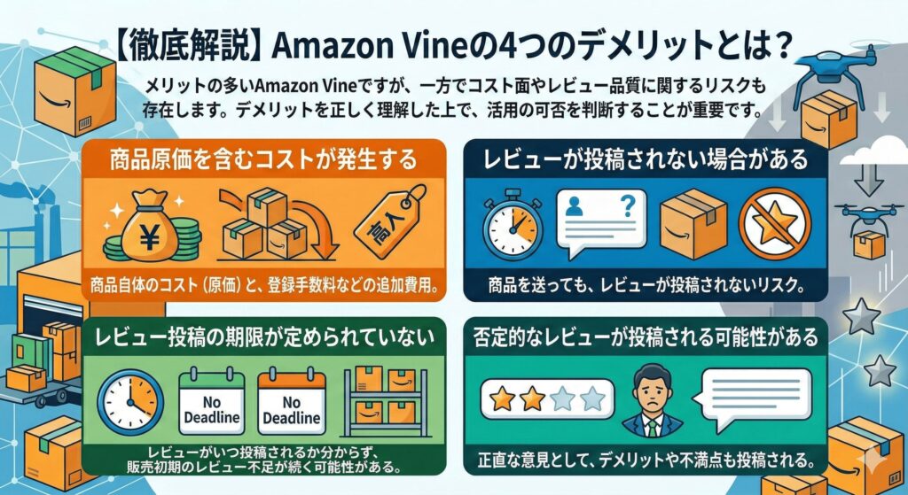Amazon Vineの4つのデメリットとは?