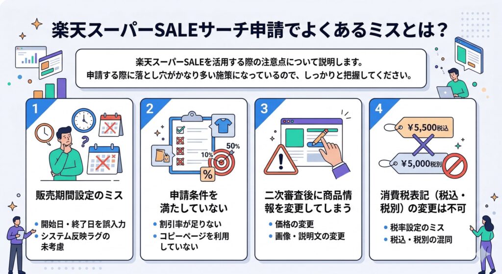 楽天スーパーSALEサーチ申請でよくあるミスとは？