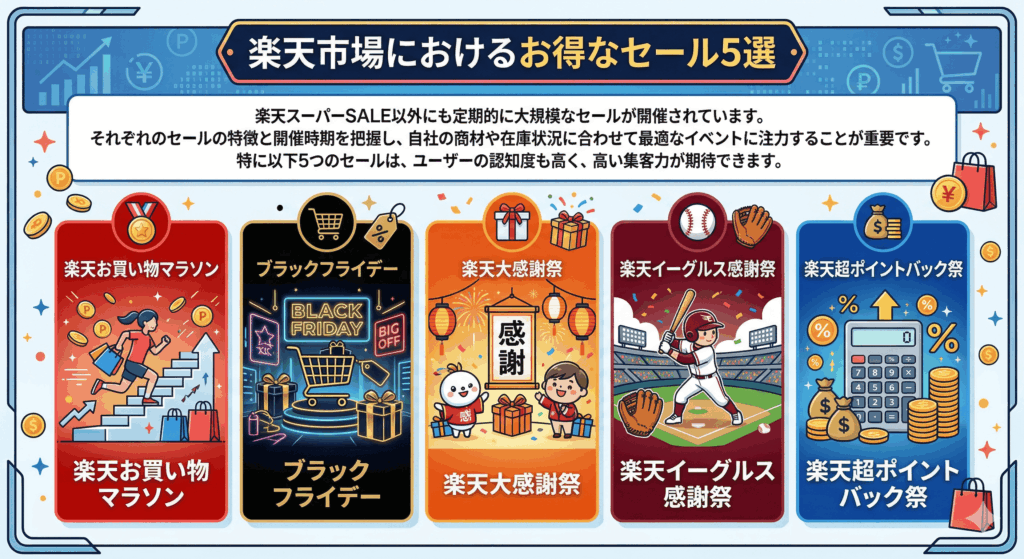 楽天市場におけるお得なセール5選