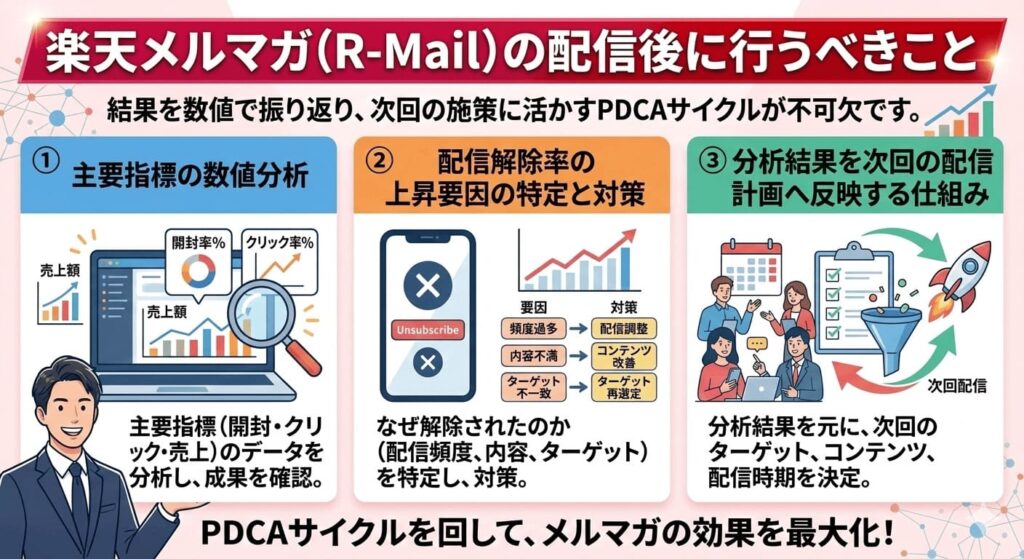 楽天メルマガ（R-Mail）の配信後に行うべきこととは？