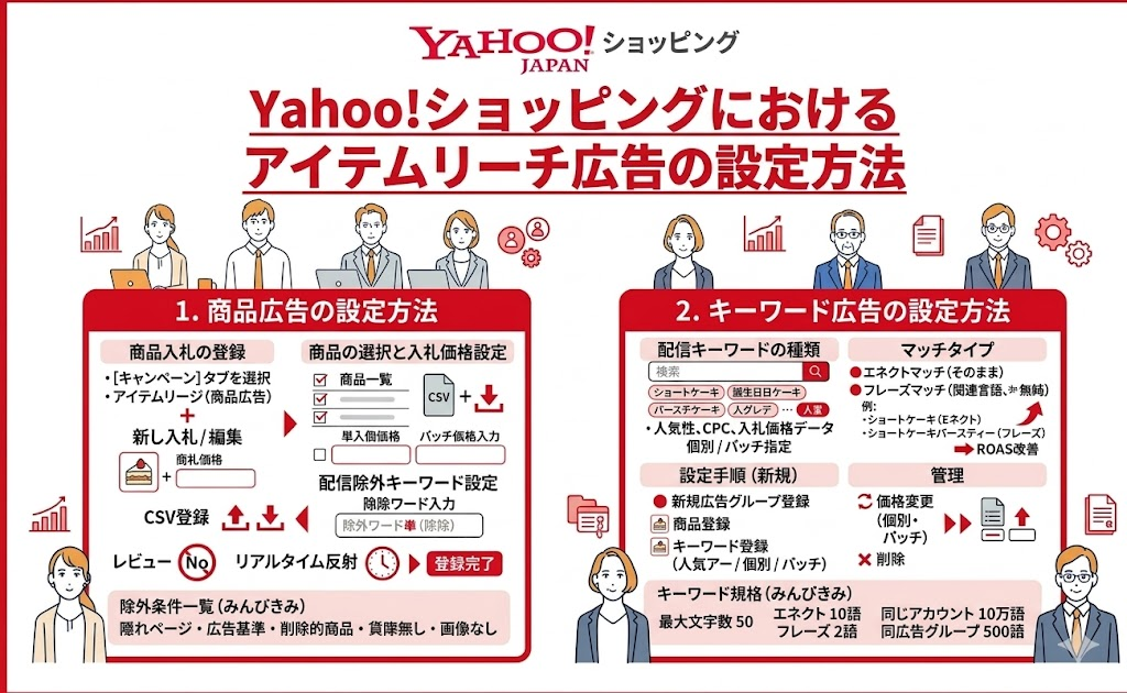 Yahoo!ショッピングにおけるアイテムリーチ広告の設定方法