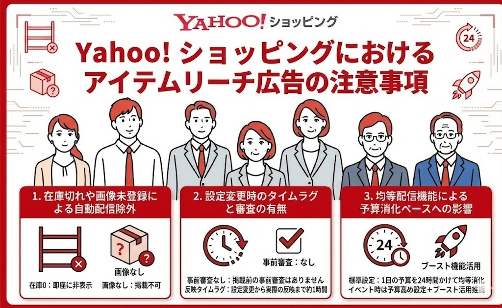 Yahoo!ショッピングにおけるアイテムリーチ広告の注意事項