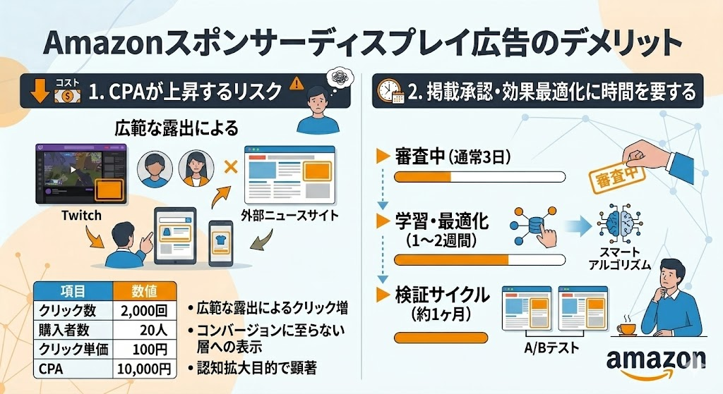 Amazonスポンサーディスプレイ広告のデメリット