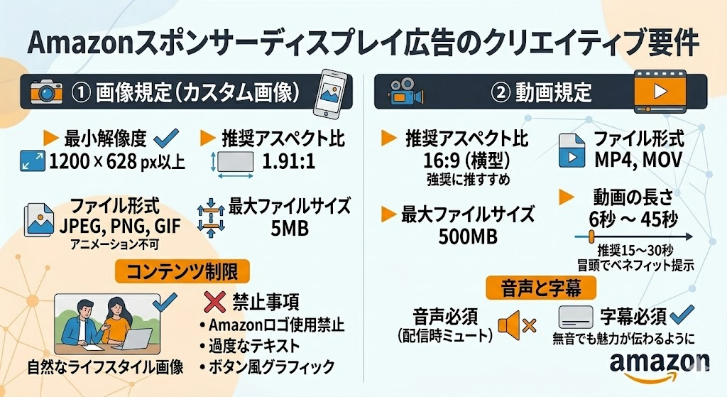 Amazonスポンサーディスプレイ広告のクリエイティブ要件