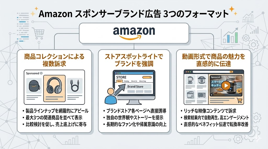 Amazon スポンサーブランド広告のフォーマットについて