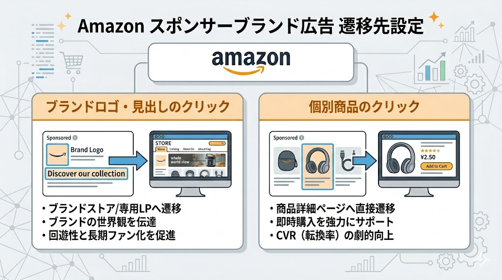 Amazon スポンサーブランド広告の遷移先設定