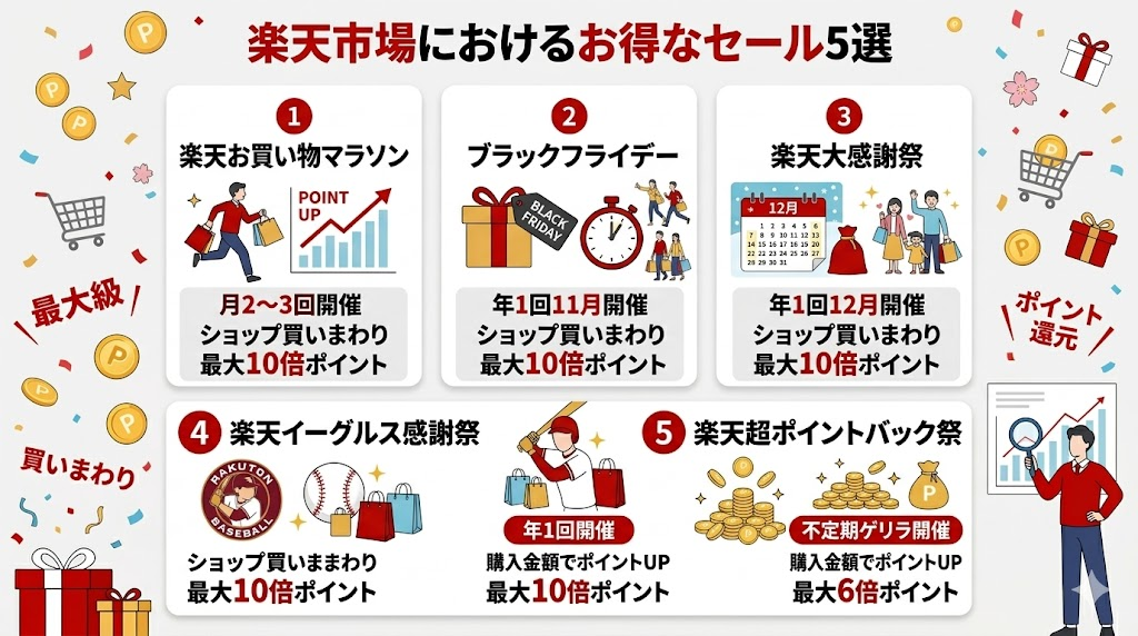 楽天市場におけるお得なセール5選