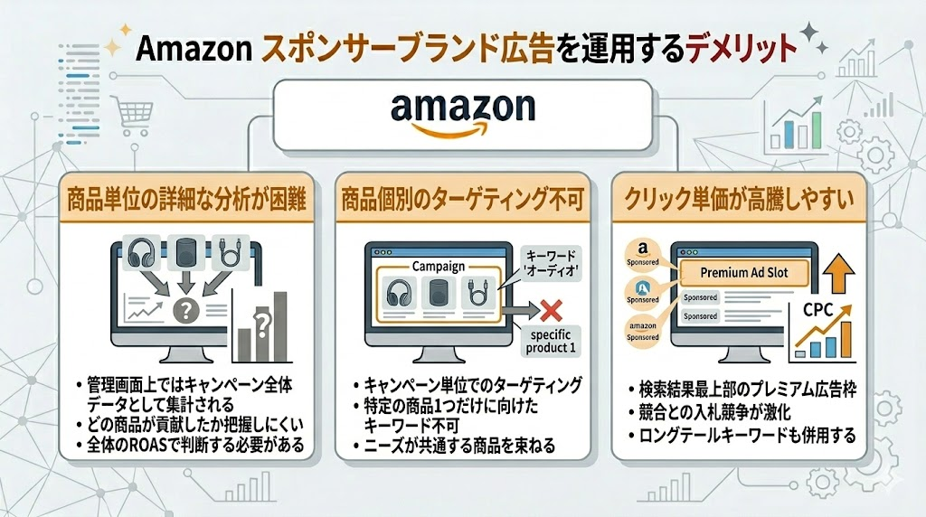 Amazon スポンサーブランド広を運用するデメリット