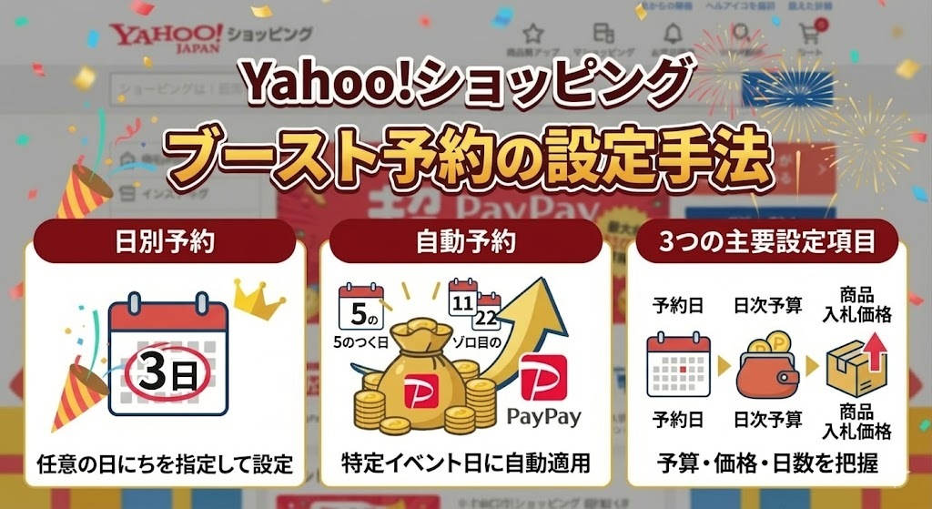 Yahoo!ショッピング ブースト予約の設定手法
