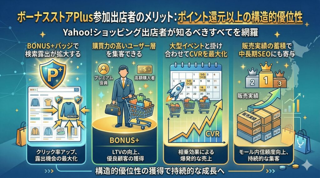 ボーナスストアPlusに参加する出店者のメリットとは?