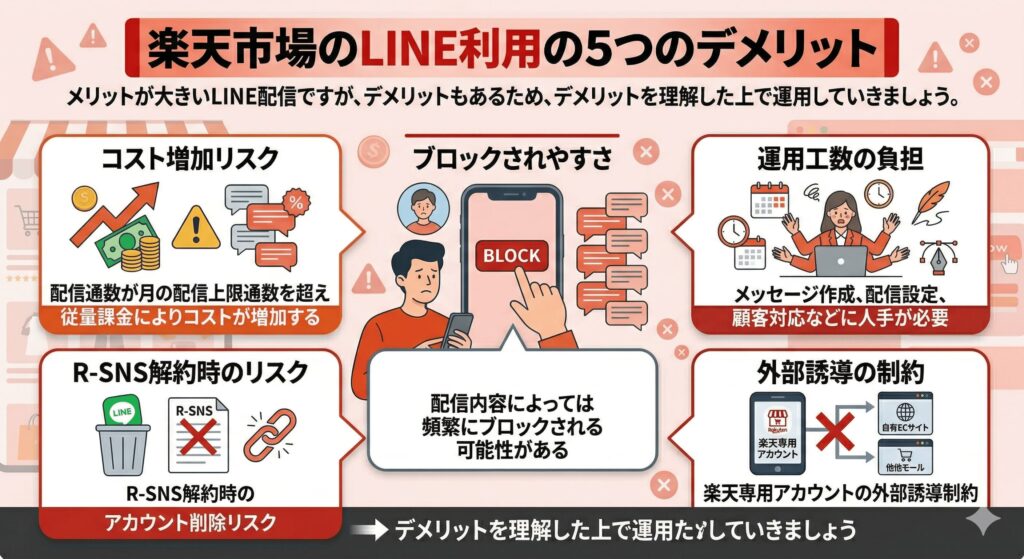 楽天市場のLINE利用の5つのデメリット