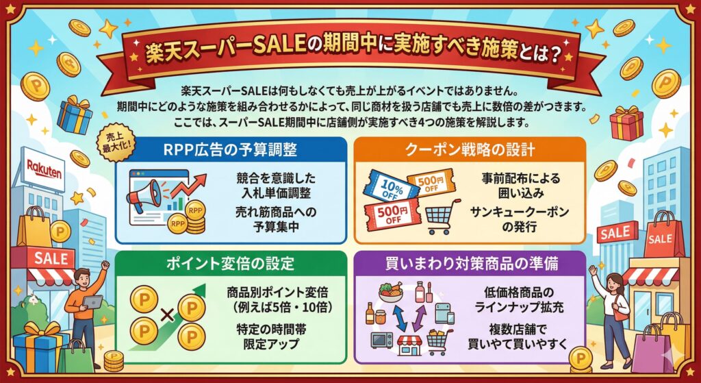 楽天スーパーSALEの期間中に実施すべき施策とは？