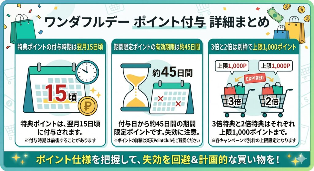 ワンダフルデーで付与されるポイントの詳細は？