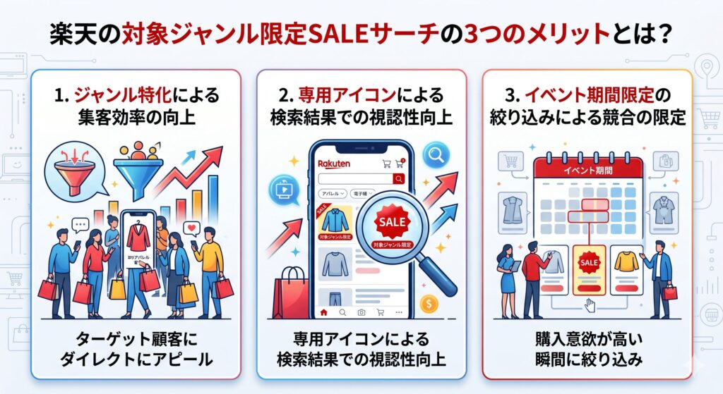 楽天の対象ジャンル限定SALEサーチの3つのメリットとは？