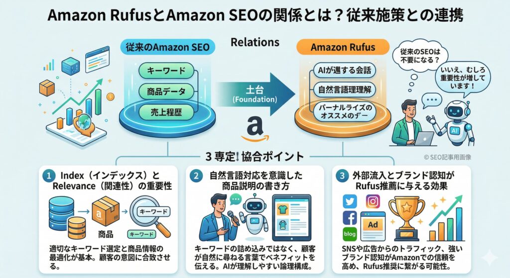 Amazon RufusとAmazon SEOの関係とは?従来施策との連携