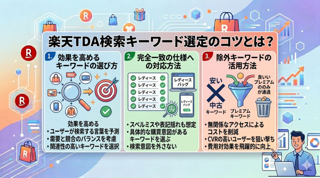 楽天TDA検索キーワードターゲティングのキーワード選定のコツとは?