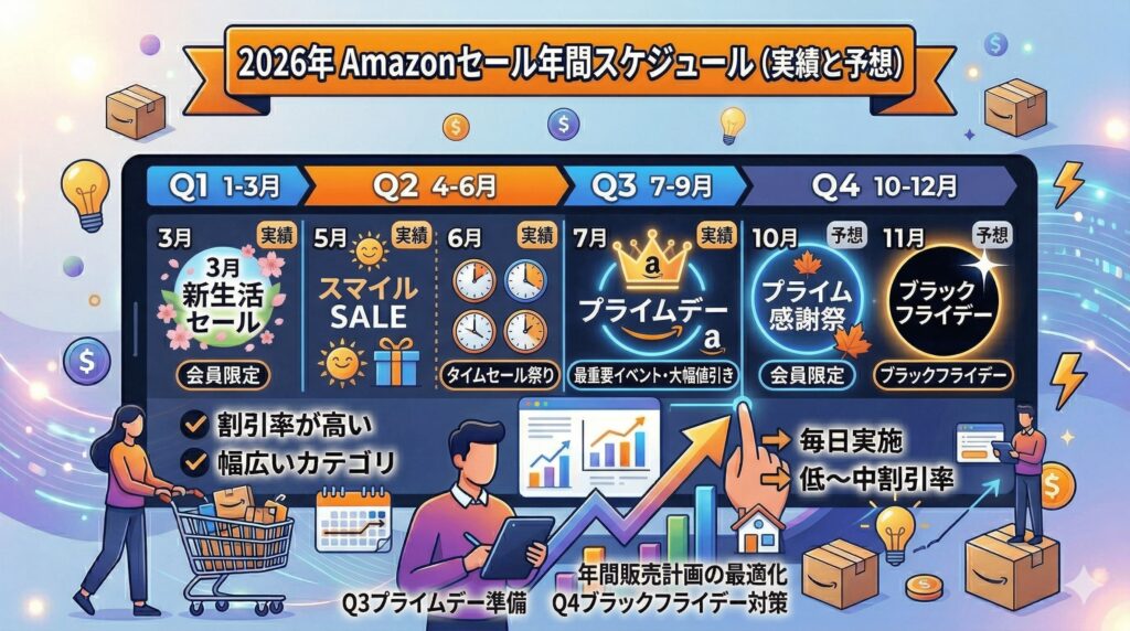 Amazonイベントカレンダーの2026年間スケジュールは?