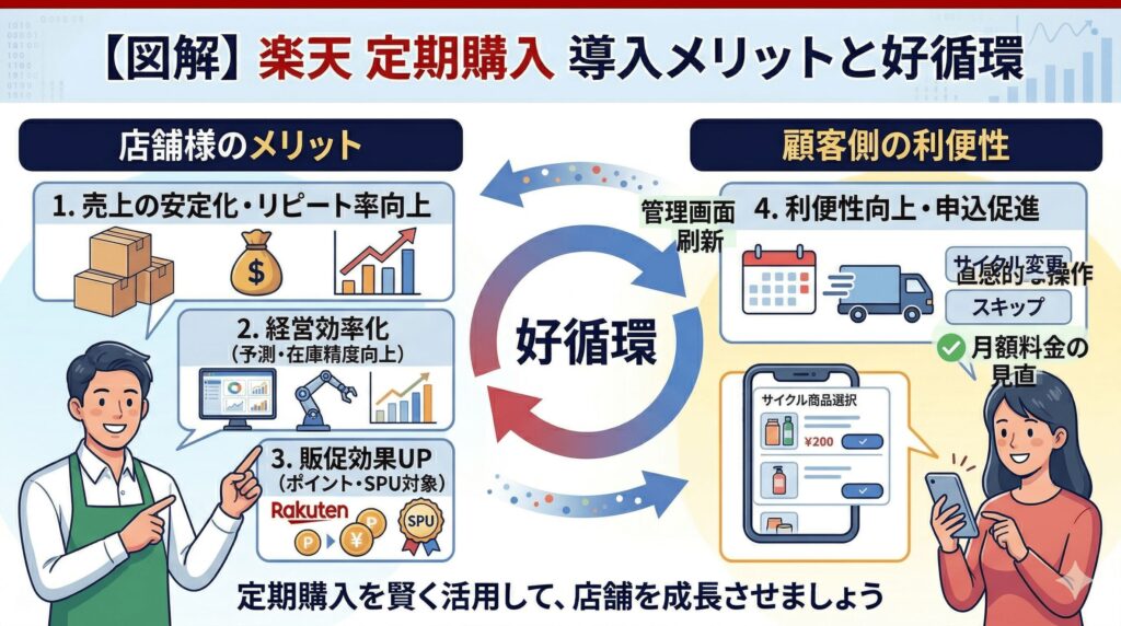 楽天の定期購入を導入するメリットとは？