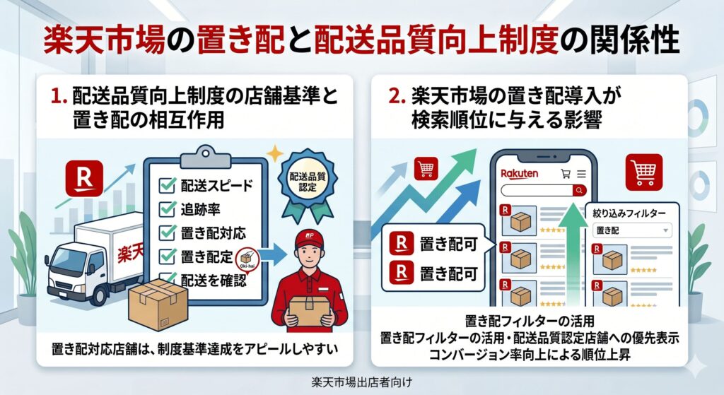 楽天市場の置き配と配送品質向上制度の関係とは